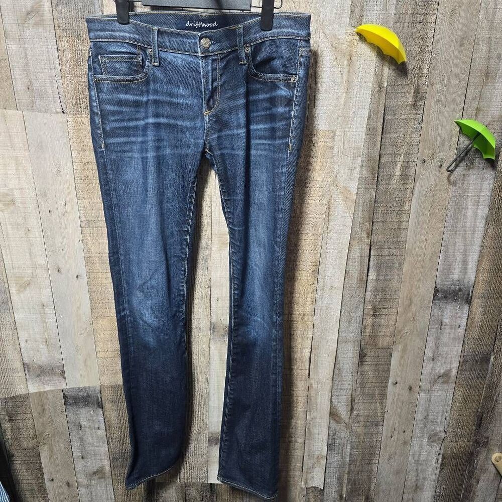 Driftwood Dark Wash Nondistressed Straight Leg Jeans 27